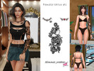 Sims 4 — Female tattoo #1 by Simmer_creator9 — 5 varriations of tattoos Random tattoos for female sim Teen - Elder Can be
