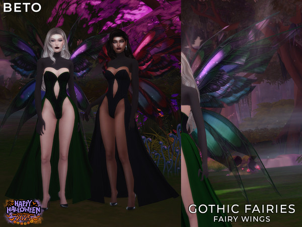 Sims 4 — Gothic Fairies (Wings) by Beto_ae0 — Fairy wings, they are fully functional and compatible with all colors