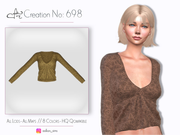Sims 4 — ACN - 698 by Asilkan — - 8 Colors