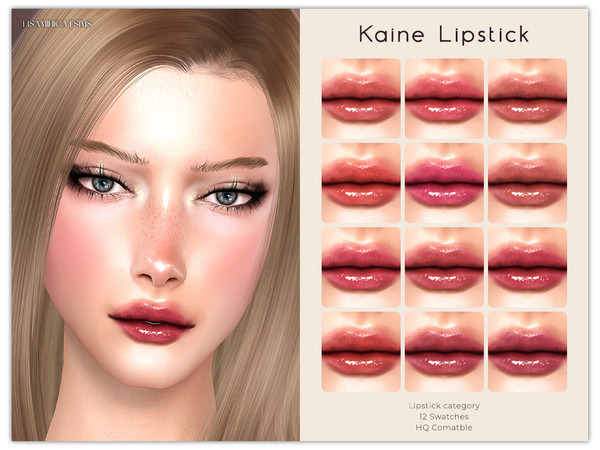 Sims 4 — LMCS Kaine Lipstick by VELYSEA — -Lipstick category -HQ comatble -12 swatches