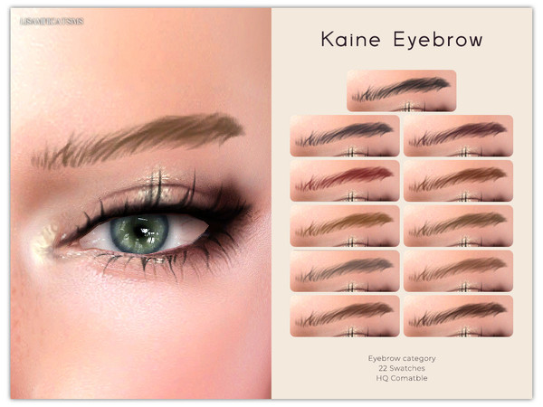 Sims 4 — LMCS Kaine Eyebrow by VELYSEA — -Eyebrow category -HQ comatble -22 swatches