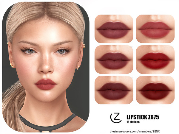 Sims 4 — LIPSTICK Z675 by ZENX — All Age