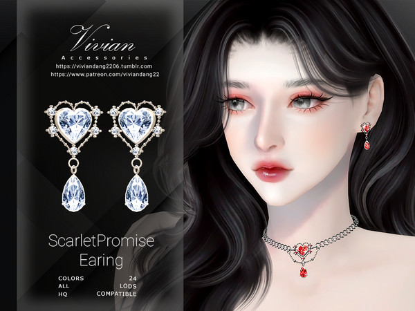 Sims 4 — ScarletPromise - Earing by VivianDang — - All new meshes