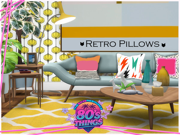 Sims 4 — 80's Things - Retro Pillow (mesh needed) by lavilikesims — Pillow or Cushion with abstract shapes and retro