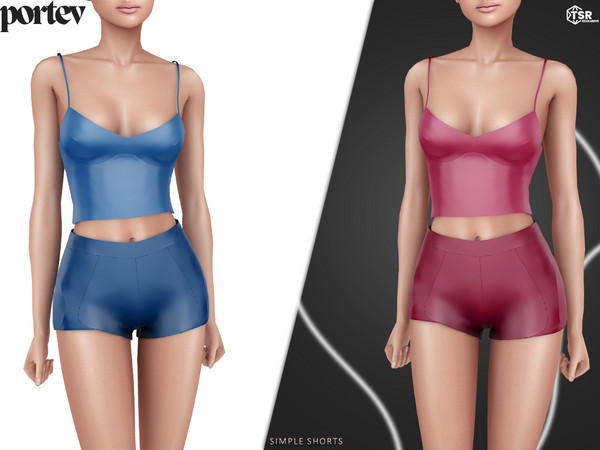Sims 4 — Simple Shorts by portev — new Mesh 5 colors