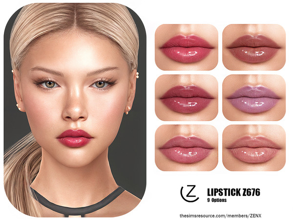 Sims 4 — LIPSTICK Z676 by ZENX — All Age