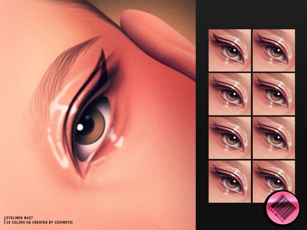Sims 4 — Gloss Flick Liner N427 by cosimetic — - Female