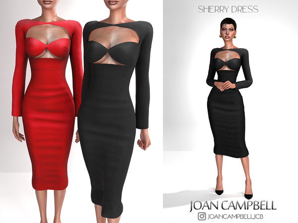 Sims 4 — SHERRY DRESS by Joan_Campbell_Beauty_ — 14 swatches Custom thumbnail Original mesh