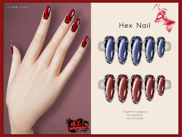 Sims 4 — LMCS Hex Nail by VELYSEA — -Hex Appeal Special -Fingernail category -HQ comatble -30 swatches