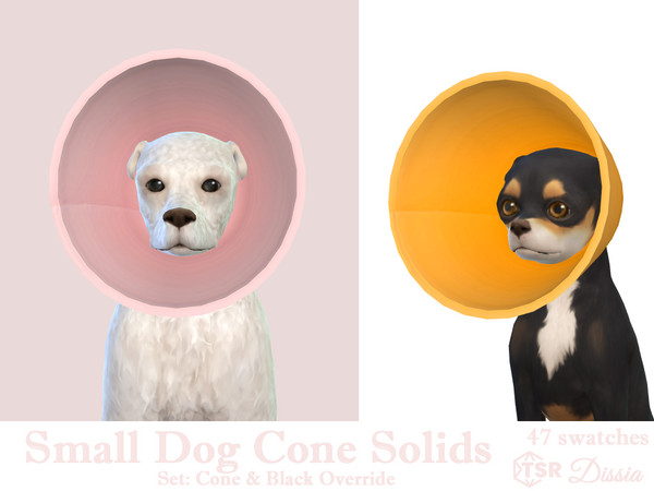 Sims 4 — Small Dog Cone Solids (Hat) by Dissia — Cone for small dogs in many colors