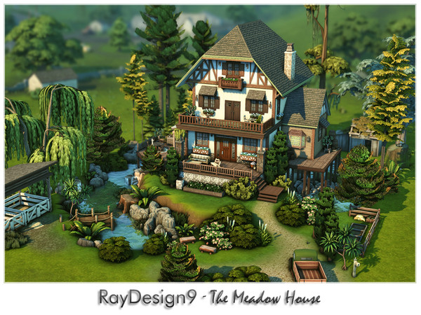Sims 4 — The Meadow House by RayDesign9 — I build this house in Henford-on-Bagley, 50x40 lot size with 3 floors. This