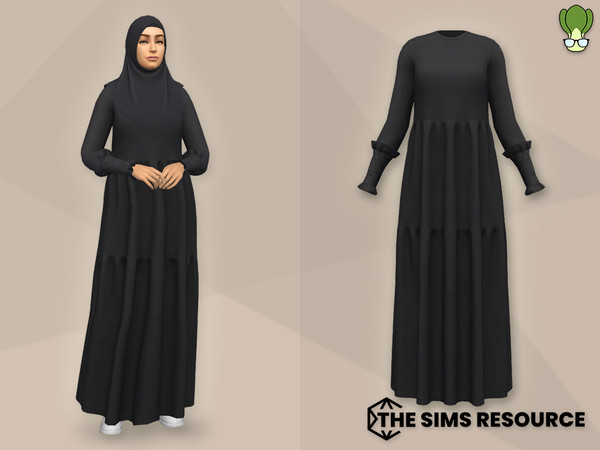 Sims 4 — Modest Wear - Tiered Abaya With Ruffle Sleeves (#11) by kapakijo — Ankle length tiered abaya available in 16