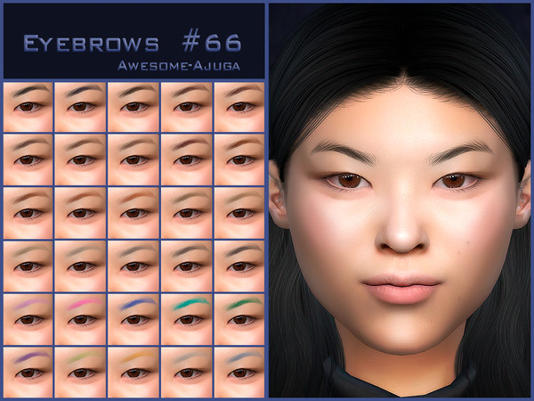 Sims 4 — Eyebrows 66 by Awesome-ajuga — - 30 swatches
