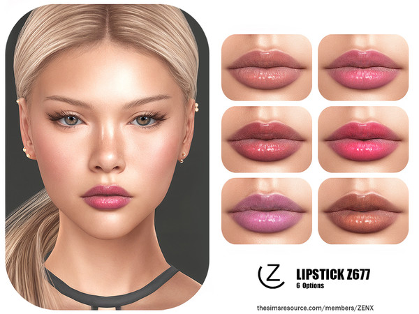 Sims 4 — LIPSTICK Z677 by ZENX — All Age