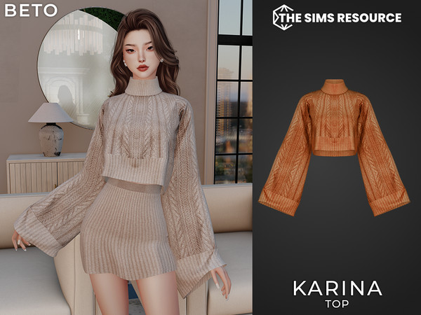 Sims 4 — Karina (Top) by Beto_ae0 — Perfect feminine outfit for autumn, enjoy it