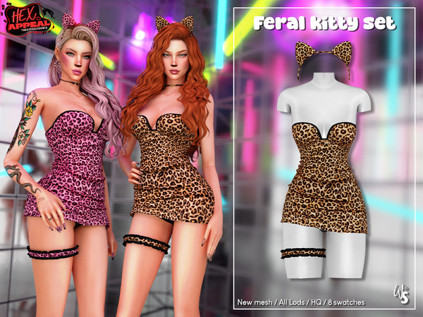 Sims 4 — (Wisteria) Feral Kitty_Headband.package by WisteriaSims — Unleash your wild side with this flirty leopard print