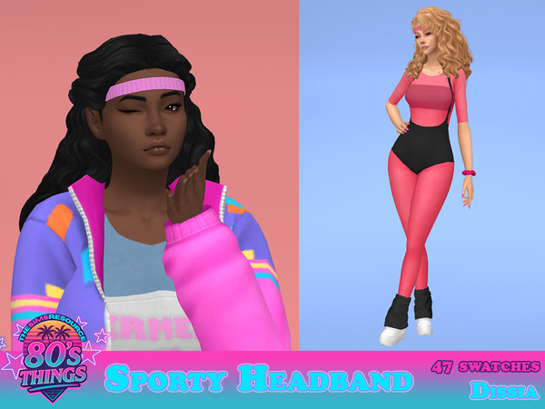 Sims 4 — Sporty Headband by Dissia — Ribbed sport headband