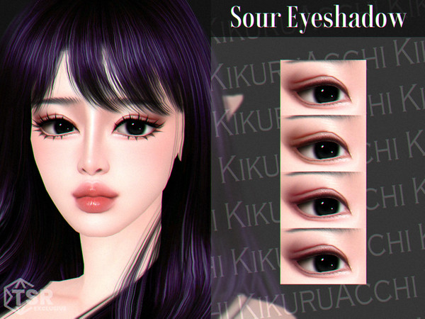 Sims 4 — Sour Eyeshadow by Kikuruacchi — - It is suitable for Female and Male. ( Teen to Elder ) - 4 swatches - HQ