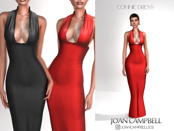 Sims 4 — CONNIE DRESS by Joan_Campbell_Beauty_ — 9 swatches Custom thumbnail Original mesh