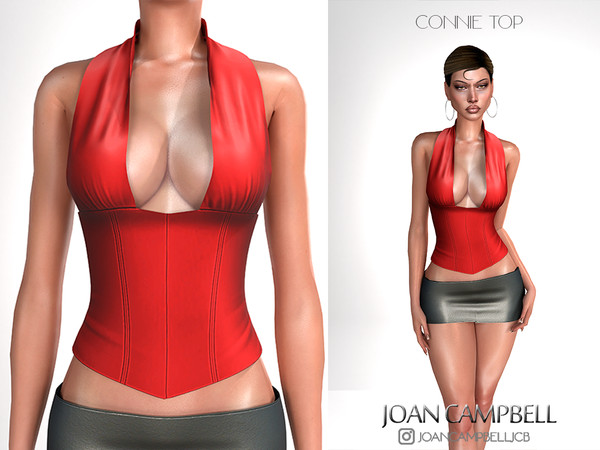 Sims 4 — CONNIE TOP by Joan_Campbell_Beauty_ — 9 swatches Custom thumbnail Original mesh