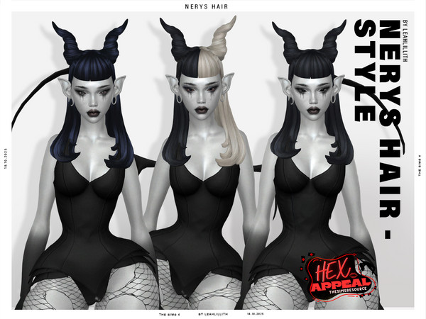Sims 4 — LeahLillith_NerysHairstyleOmbre_001.package by Leah_Lillith — There is optional recolor (color wheel) which can