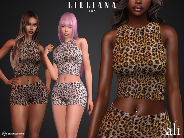 Sims 4 — LILLIANA top by ali1 — Leapard Print Tank Top