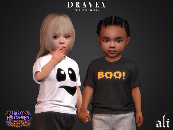 Sims 4 — DRAVEN top (toddler) by ali1 — Ghostly Graphic Top
