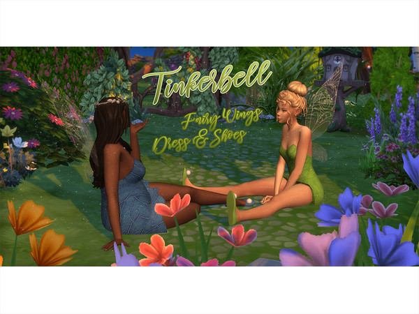 Sims 4 — Tinell Wings v2 (Up & Down) by Dissia — Soft fairy tinkerbell pixie wings in 2 versions: v1 only up, v2 down