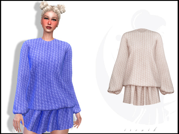Sims 4 — Pleated skirt with sweater by _ironik_ — -5 Colors