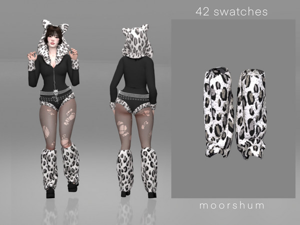 Sims 4 — kitty cat leg warmers by moorshum — these cute leg warmers with animal print are perfect to unleash your inner
