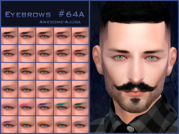 Sims 4 — eyebrows_64B_awesome-ajuga.package by Awesome-ajuga — - 30 swatches
