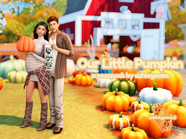 Sims 4 — Our Little Pumpkin Posepack by ashlegacies — - Posepack (9 poses)