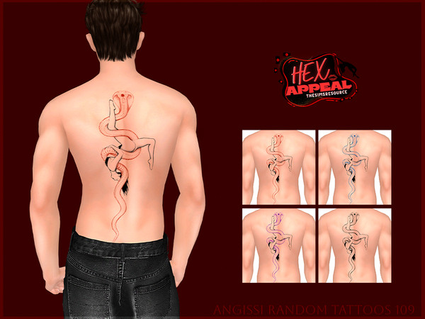 Sims 4 — Random tattoos 109 by ANGISSI — PREVIEWS MADE USING HQ MOD HQ compatible
