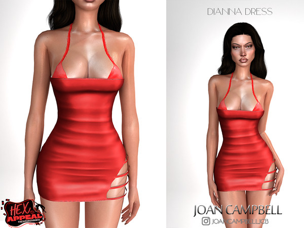 Sims 4 — DIANNA DRESS by Joan_Campbell_Beauty_ — 3 swatches Custom thumbnail Original mesh