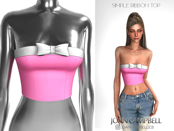 Sims 4 — SIMPLE RIBBON TOP by Joan_Campbell_Beauty_ — 5 swatches Custom thumbnail Original mesh