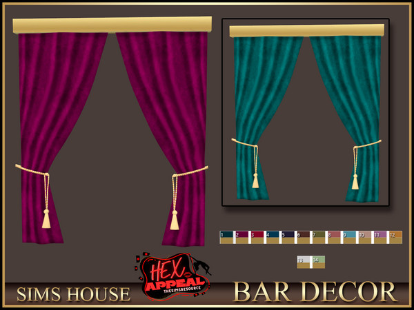 Sims 4 — Sims House DOUBLE CURTAIN | BAR DECOR by Sims_House — BAR DECOR
