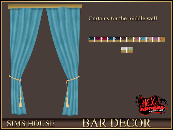 Sims 4 — Sims House DOUBLE CURTAIN FOR THE MIDDLE WINDOW | BAR DECOR by Sims_House — BAR DECOR