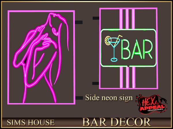 Sims 4 — Sims House SIDE NEON SIGN | BAR DECOR by Sims_House — BAR DECOR