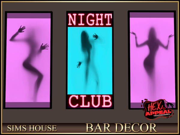 Sims 4 — Sims House NEON PICTURE OF DANCERS | BAR DECOR by Sims_House — BAR DECOR