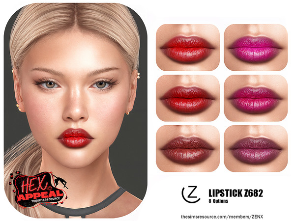 Sims 4 — LIPSTICK Z682 by ZENX — All Age