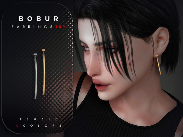 Sims 4 — T-Bar Drop Earrings by Bobur2 — Please, before writing where I can download this hair, please take a look at the