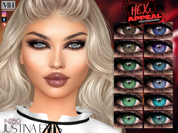 Sims 4 — Hex Appeal - Justina Eyes N280 by MagicHand — Lustful eyes for males and females in 16 colors - HQ Compatible.