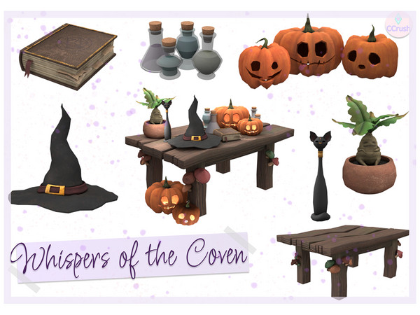 Sims 4 — CCrush Whispers of the Coven Cat Figurine by CCrush — A small Halloween themed collection called Whispers of the