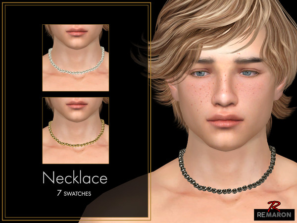 Sims 4 — Metal necklace for Male Sim by remaron — Metal necklace for Male Sims, teens to elders in The Sims 4