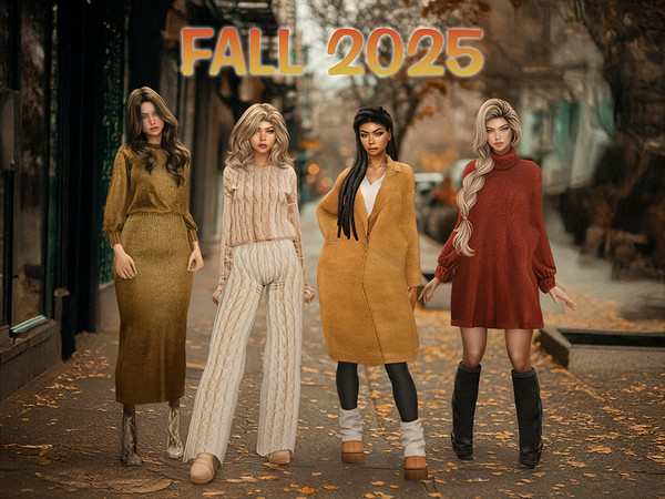 Sims 4 — DAPHS - FALL 2025 - Clothes SET515 - Knit Long Skirt C1669 - TSR.package by Daph's — Compatible with HQ mod