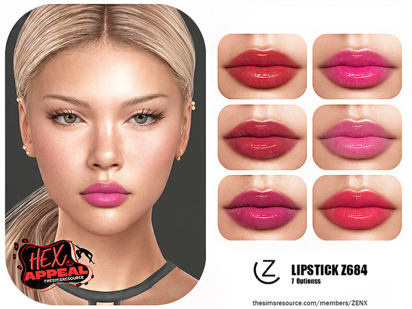 Sims 4 — LIPSTICK Z684 by ZENX — All Age