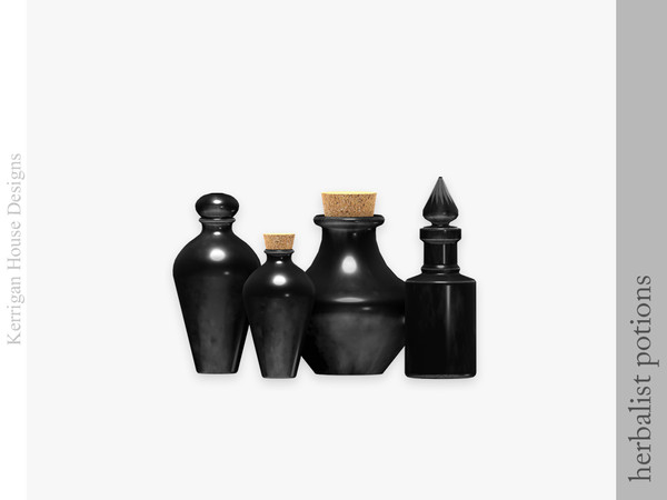 Sims 4 — Herbalist Potions by kerriganhouse — A small decor set for an apothecary or witchy house.