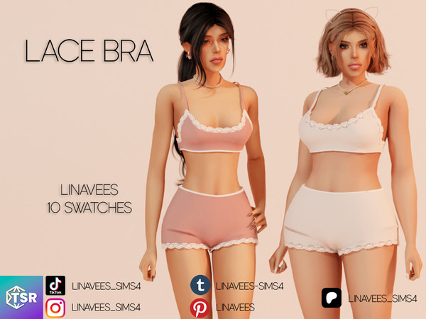 Sims 4 — LYRA  - LACE BRA by linavees — New Mesh