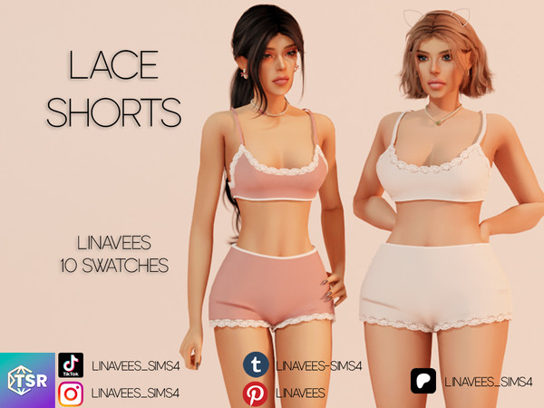 Sims 4 — LYRA - LACE SHORTS by linavees — New Mesh