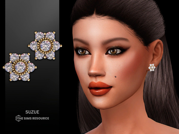 Sims 4 — Essence Earrings by Suzue — New Mesh (Suzue)